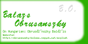 balazs obrusanszky business card